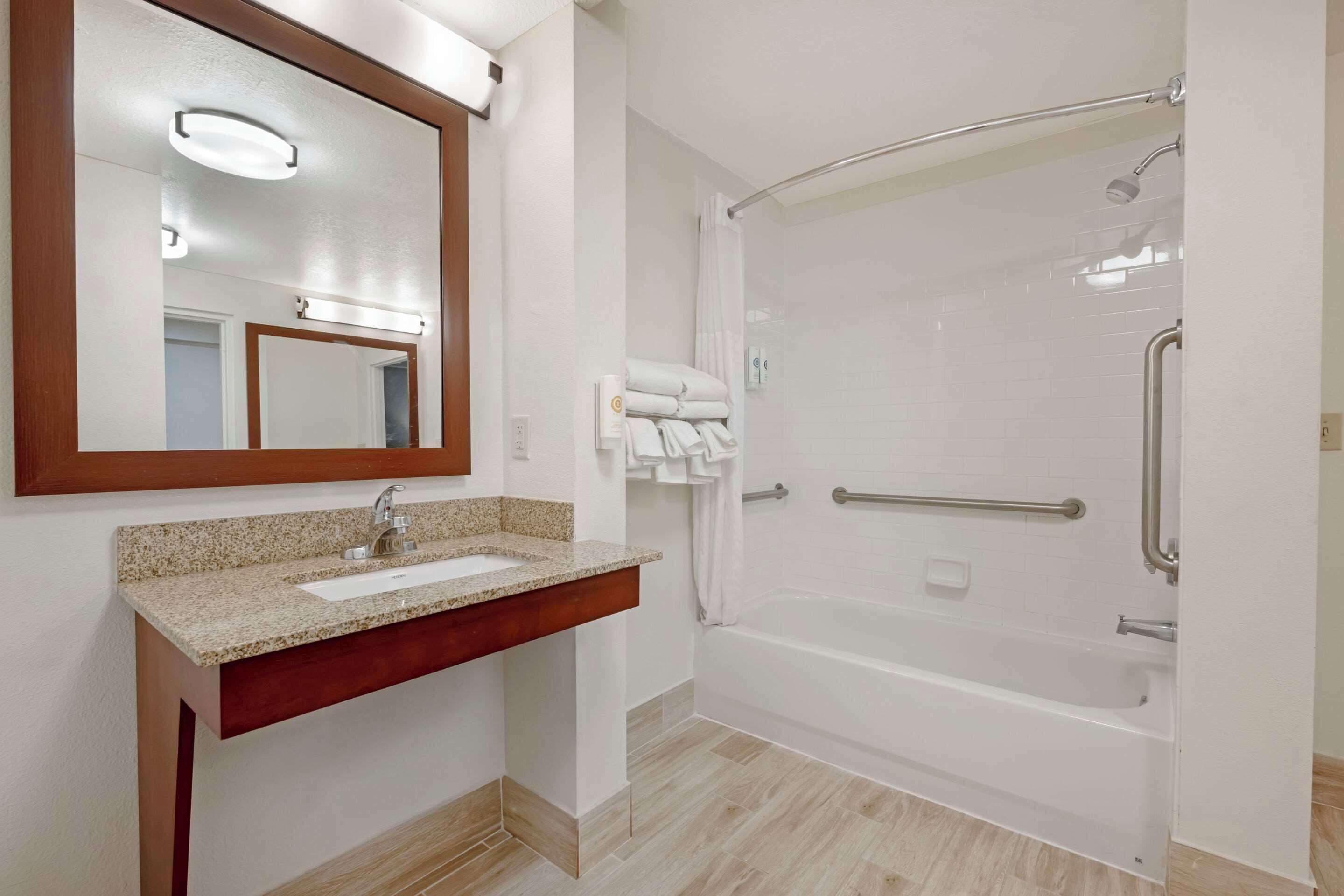 suite, 1 king bed with sofa bed, accessible, non smoking (efficiency) | desk, blackout curtains, iron/ironing board, free wifi