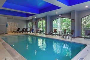 Indoor pool, open 10:00 AM to 10 PM, sun loungers