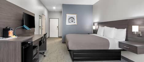 Room, 1 King Bed, Accessible, Non Smoking | Desk, laptop workspace, iron/ironing board, free WiFi