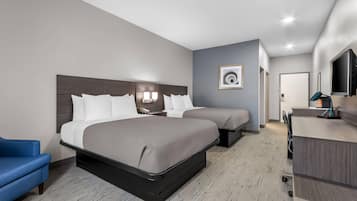 Rom, 2 queensize-senger, tilgjengelighetstilpasset, ikke-røyk | Skrivebord, skrivebord for bærbar PC og strykejern/-brett