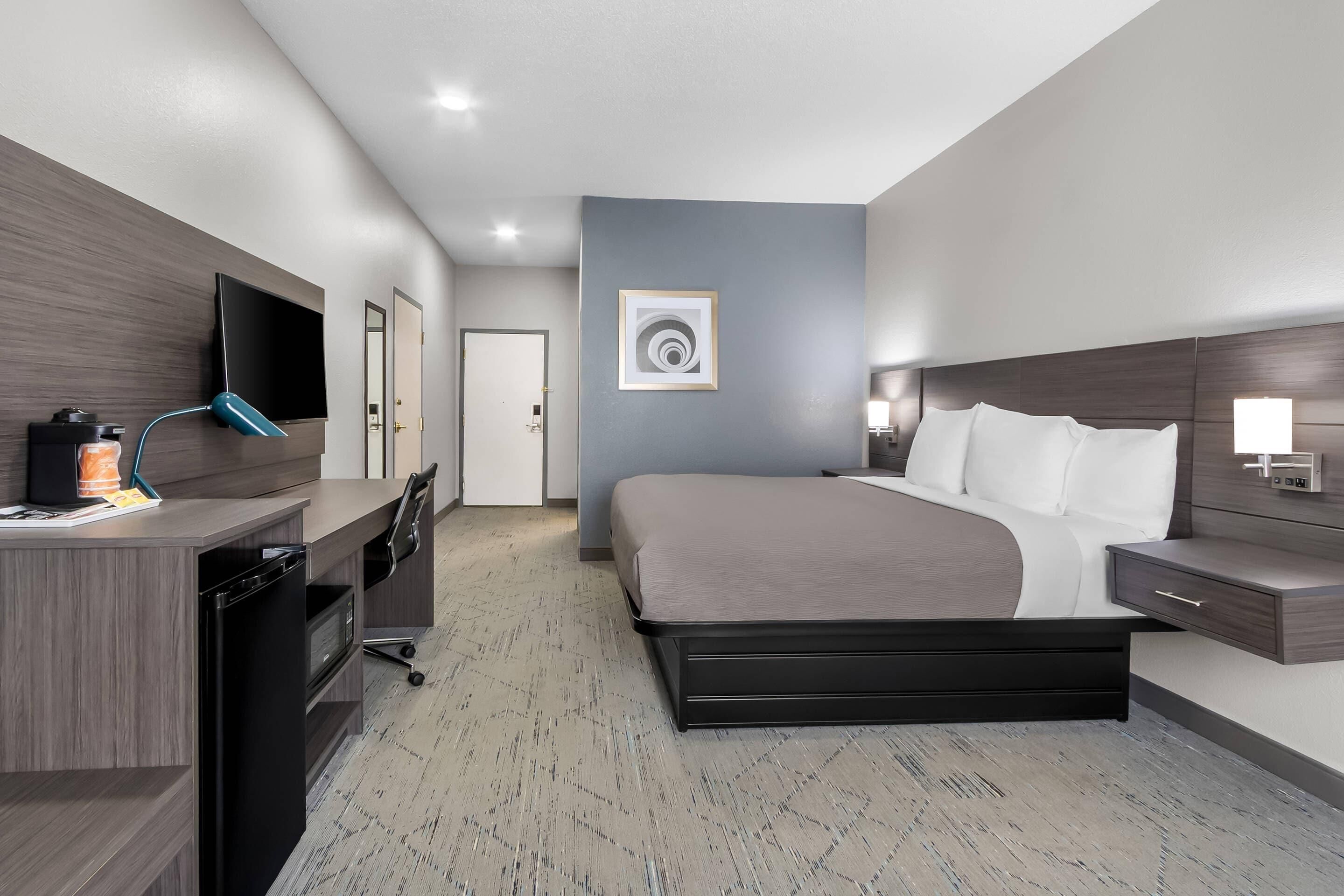 Room, 1 King Bed, Accessible, Non Smoking | Desk, laptop workspace, iron/ironing board, free WiFi