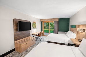 Room, 2 Queen Beds, Mobility Accessible, Lake View | In-room safe, desk, blackout curtains, iron/ironing board