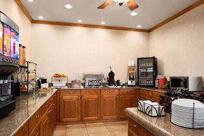 Free daily self-service breakfast