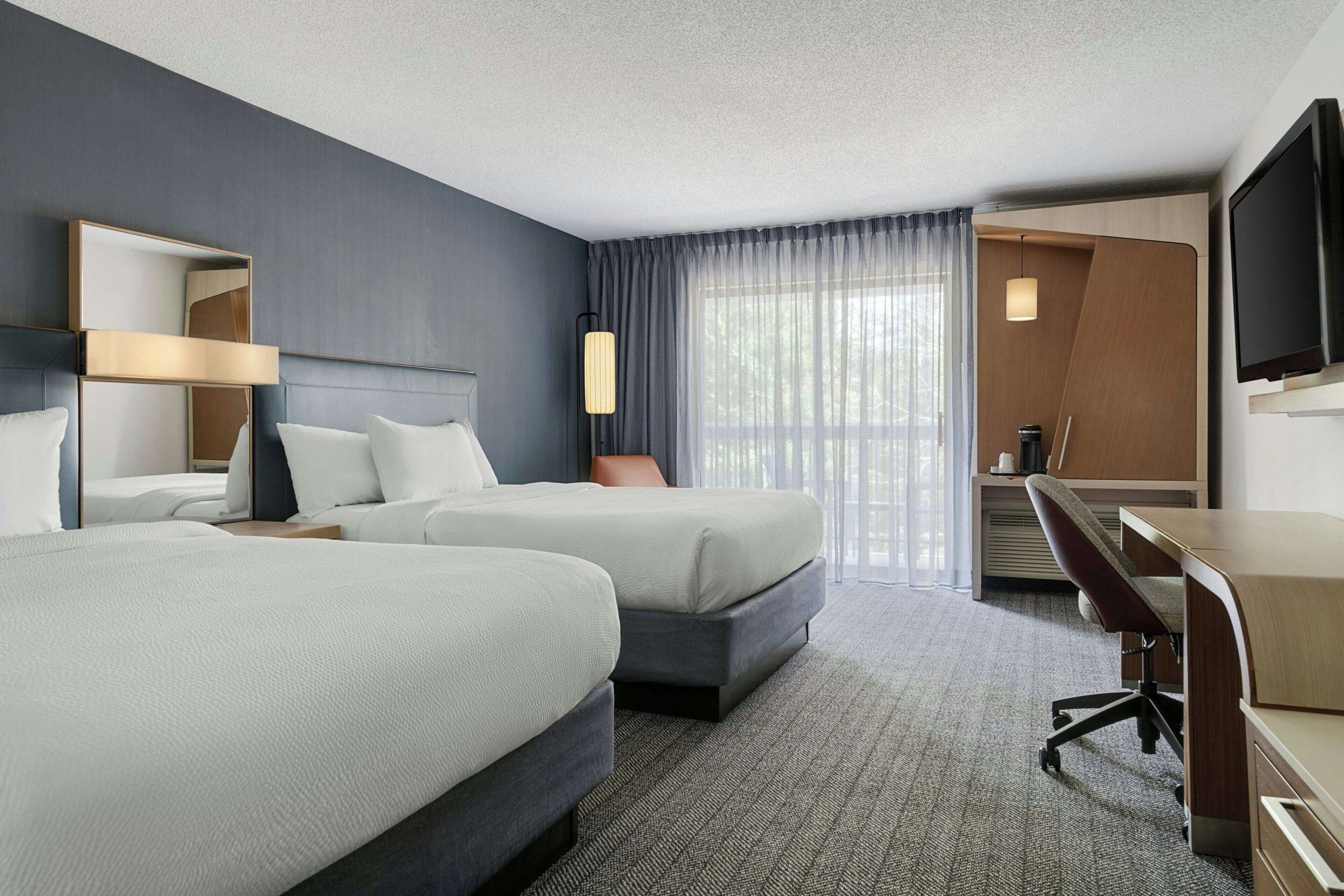 Room, 2 Queen Beds, Balcony | Desk, iron/ironing board, free WiFi, bed sheets