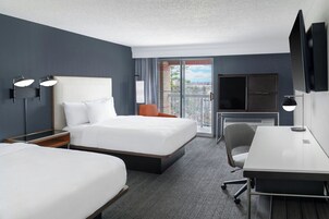 Room, 2 Queen Beds, Non Smoking | Pillowtop beds, desk, blackout drapes, iron/ironing board