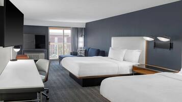 Pillow-top beds, desk, blackout curtains, iron/ironing board