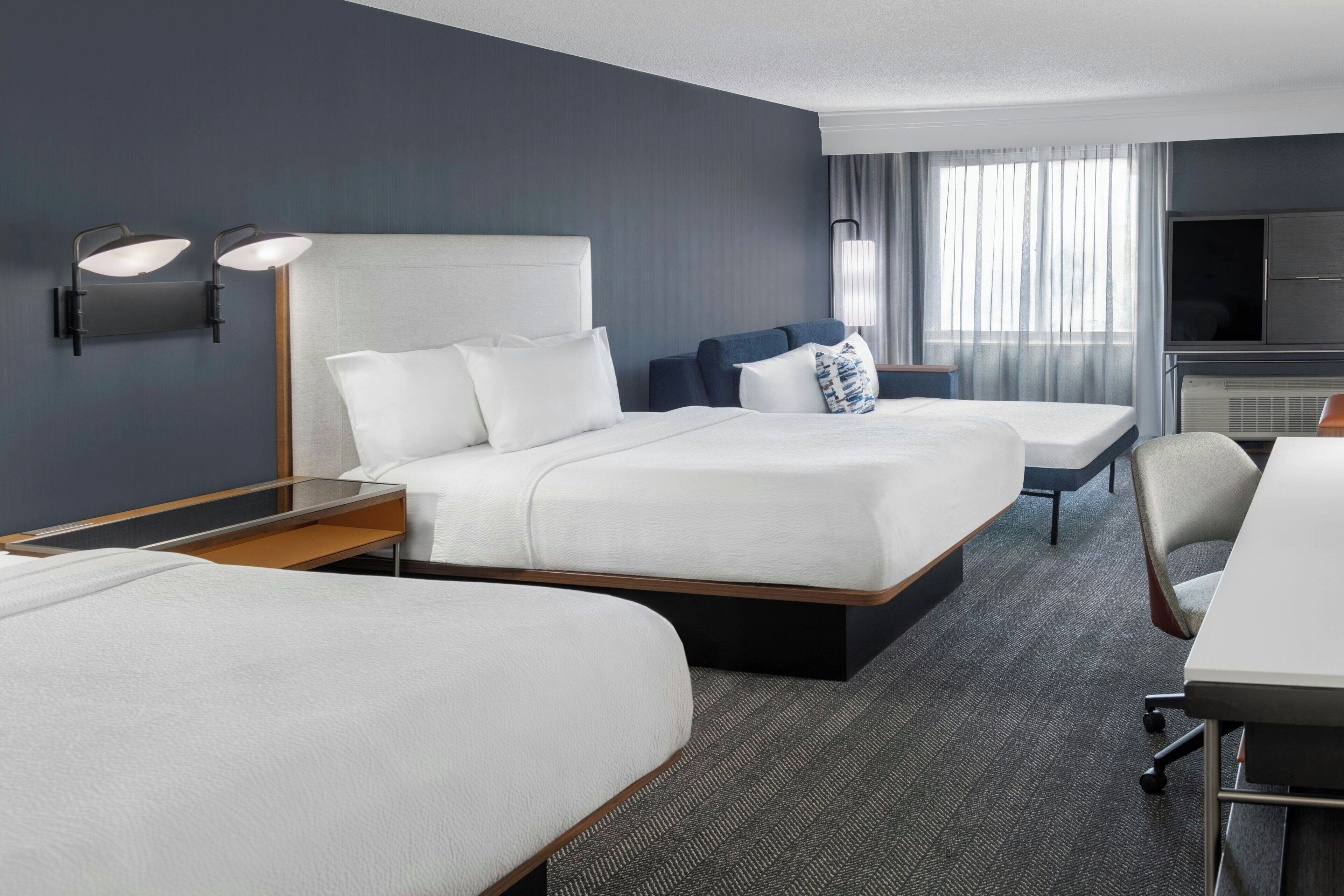 studio, multiple beds | pillow-top beds, desk, blackout curtains, iron/ironing board