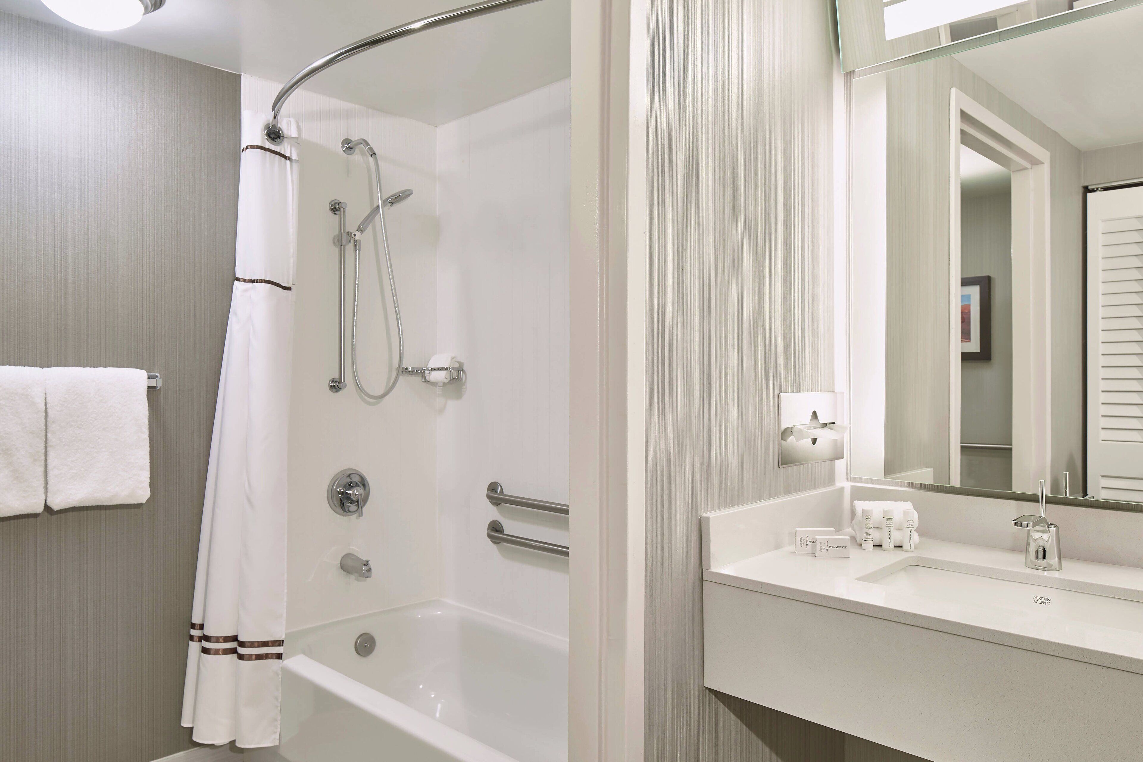 free toiletries, hair dryer, towels, soap