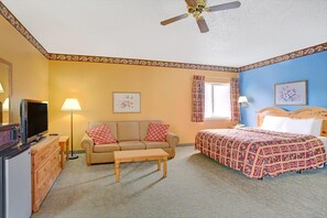 Desk, blackout drapes, iron/ironing board, free WiFi
