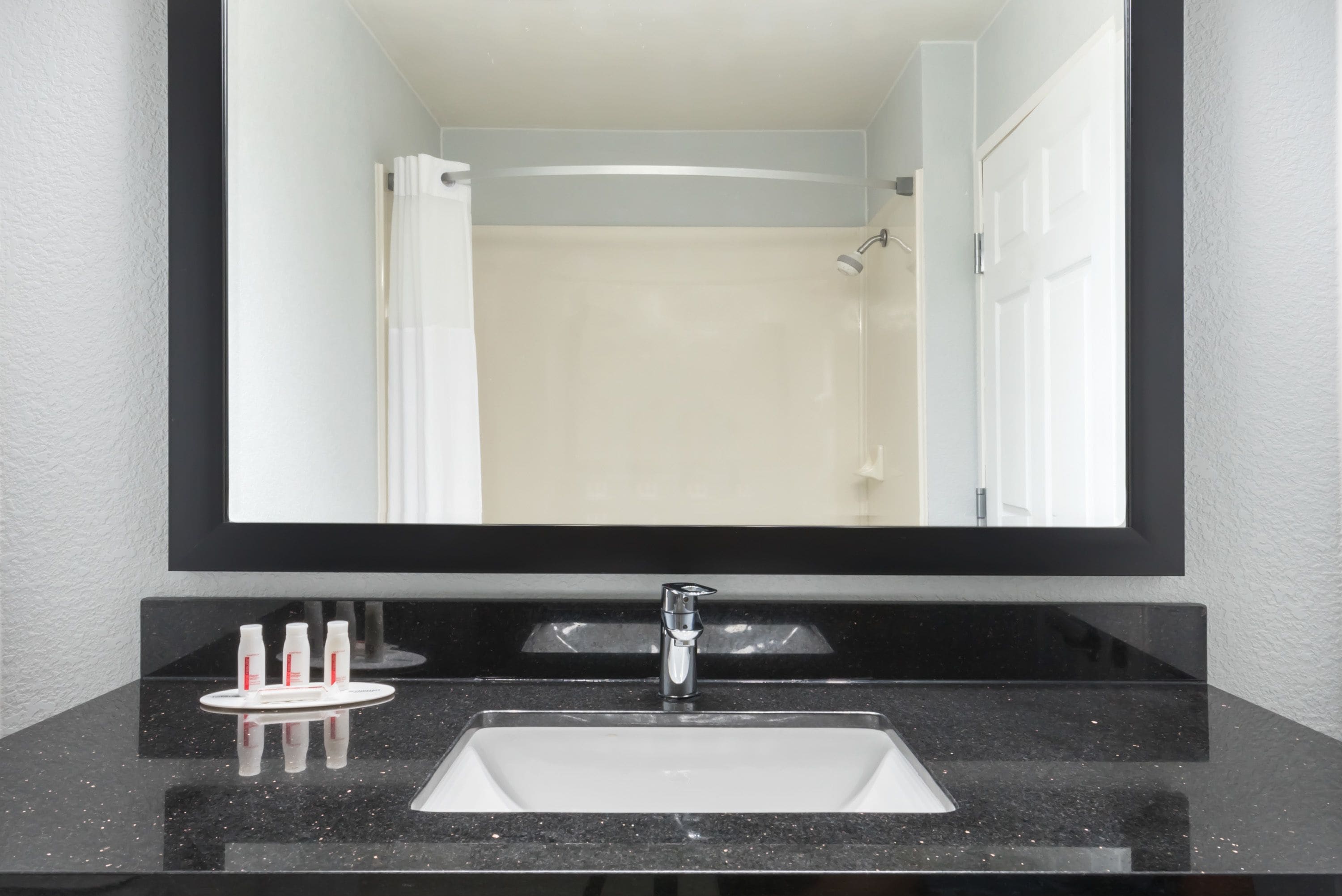 free toiletries, hair dryer, towels