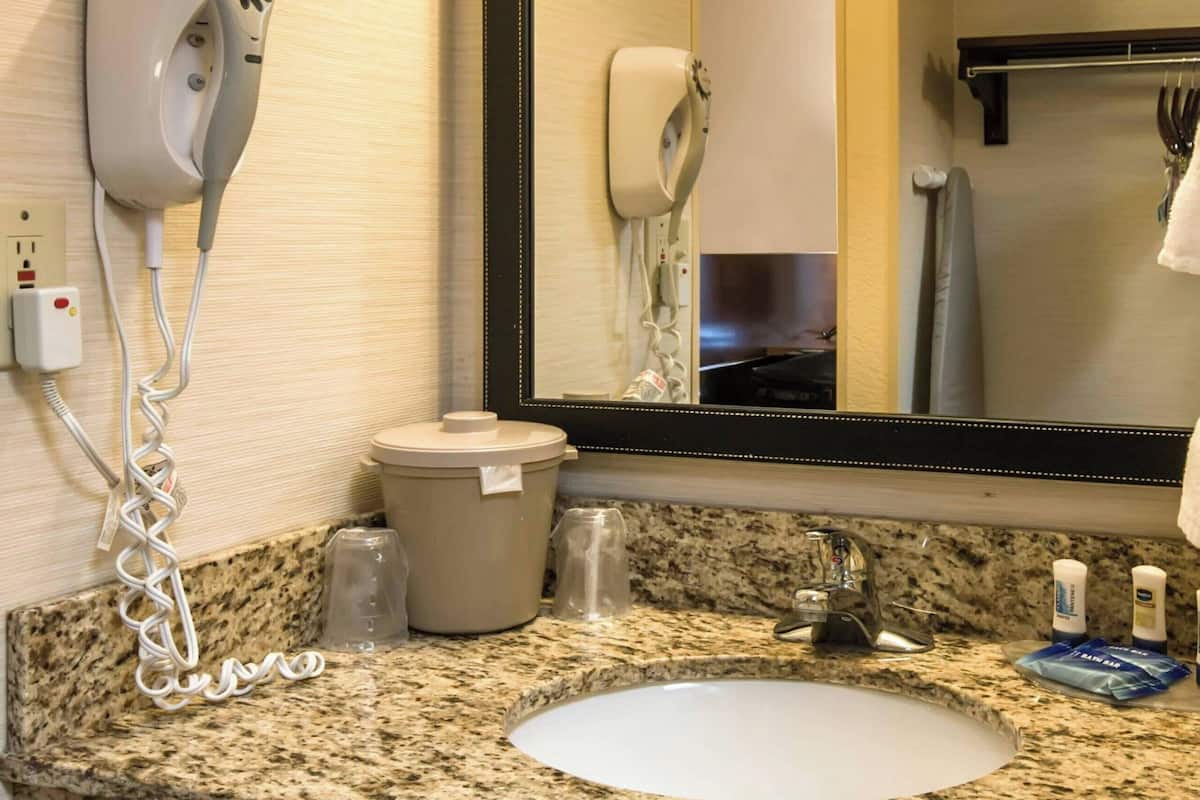 executive studio, 1 king bed with sofa bed | bathroom | combined shower/bathtub, free toiletries, hair dryer, towels