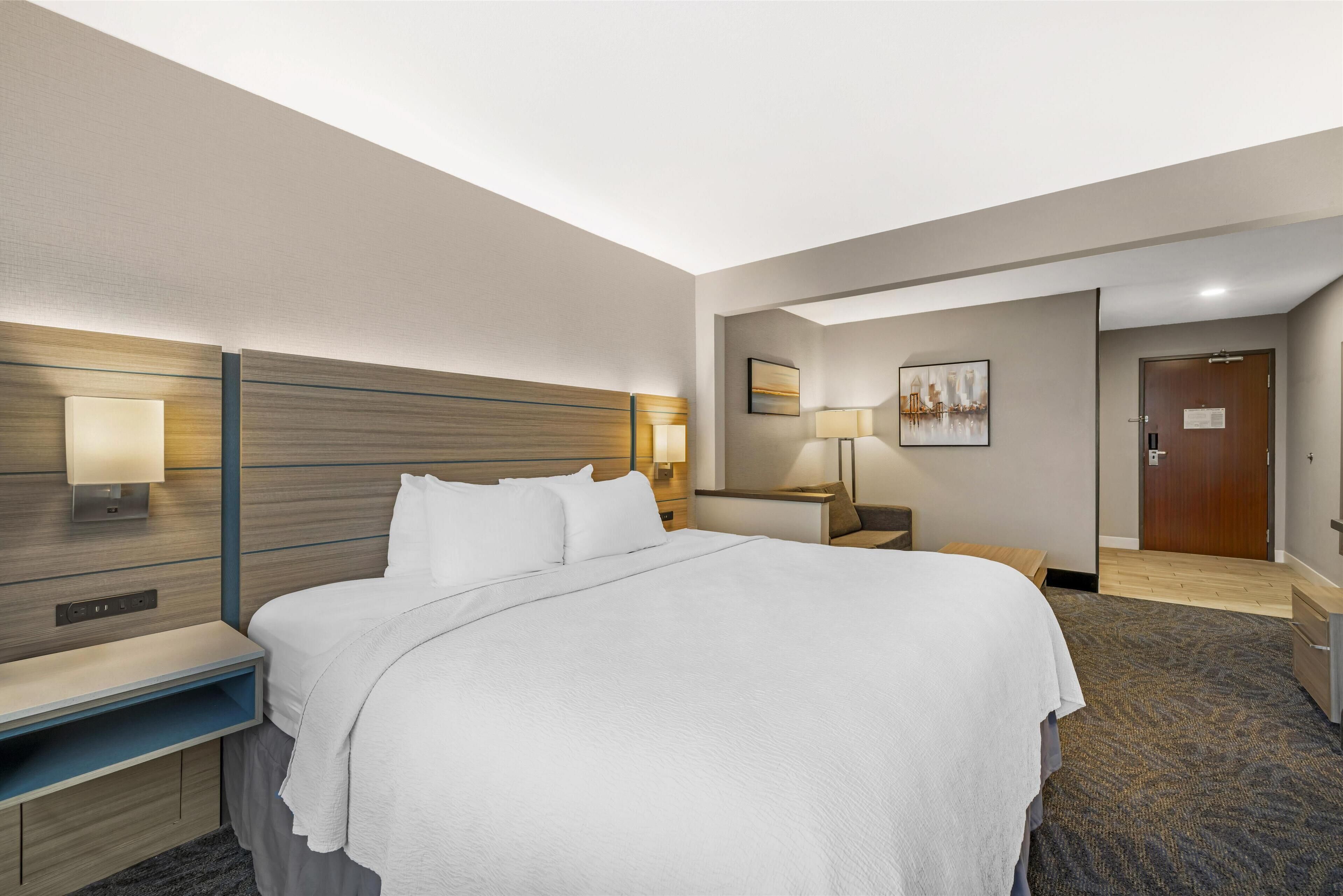 desk, blackout curtains, iron/ironing board, free cots/infant beds