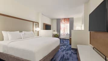 Room, 1 King Bed with Sofa bed | Premium bedding, desk, iron/ironing board, free cribs/infant beds