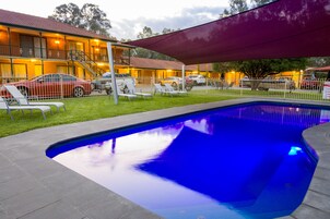 Outdoor pool, open 8:00 AM to 9:00 PM, sun loungers