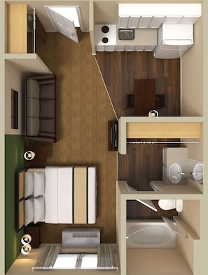 Deluxe Studio, 1 Queen Bed with Sofa bed, Non Smoking
