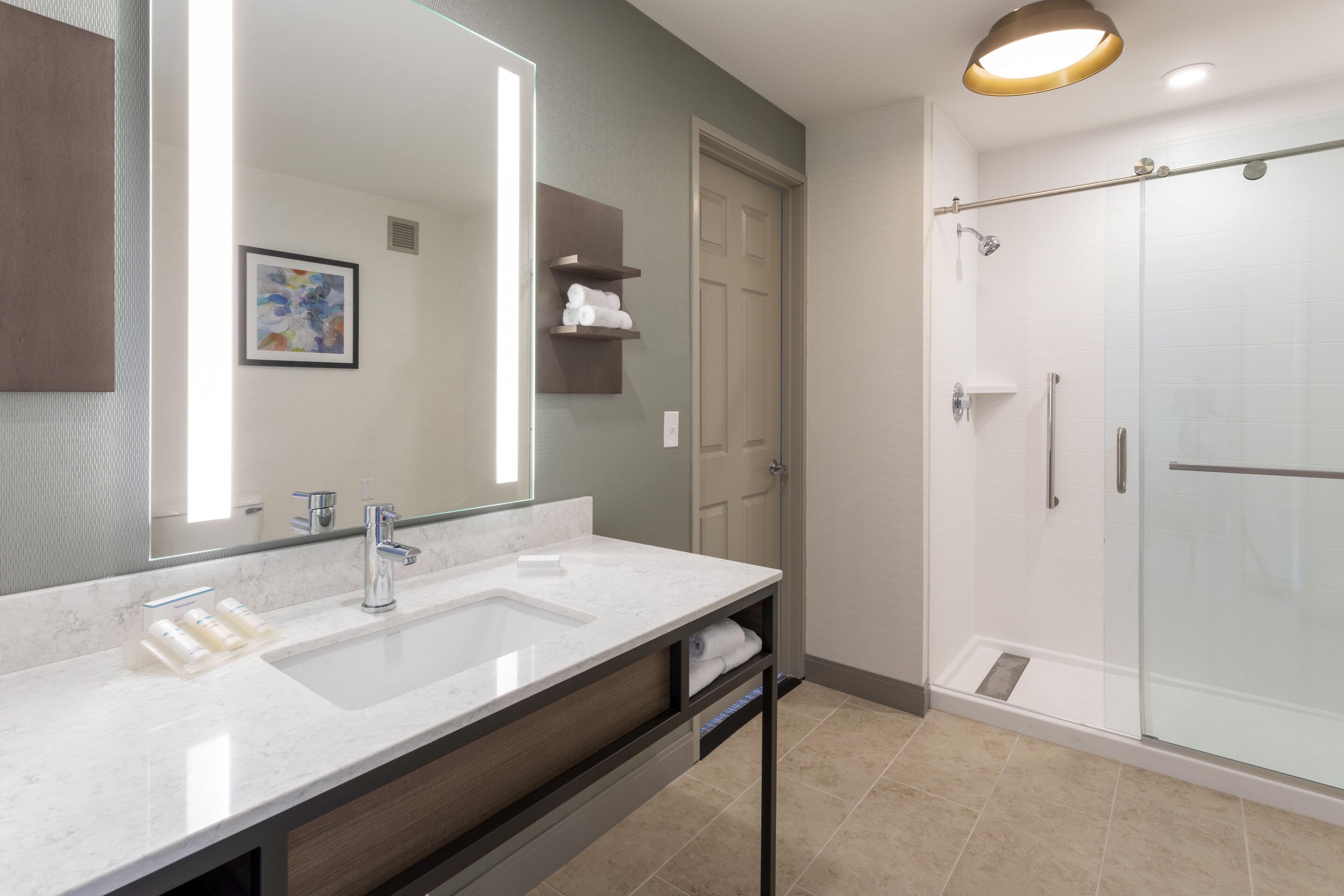 free toiletries, hair dryer, towels