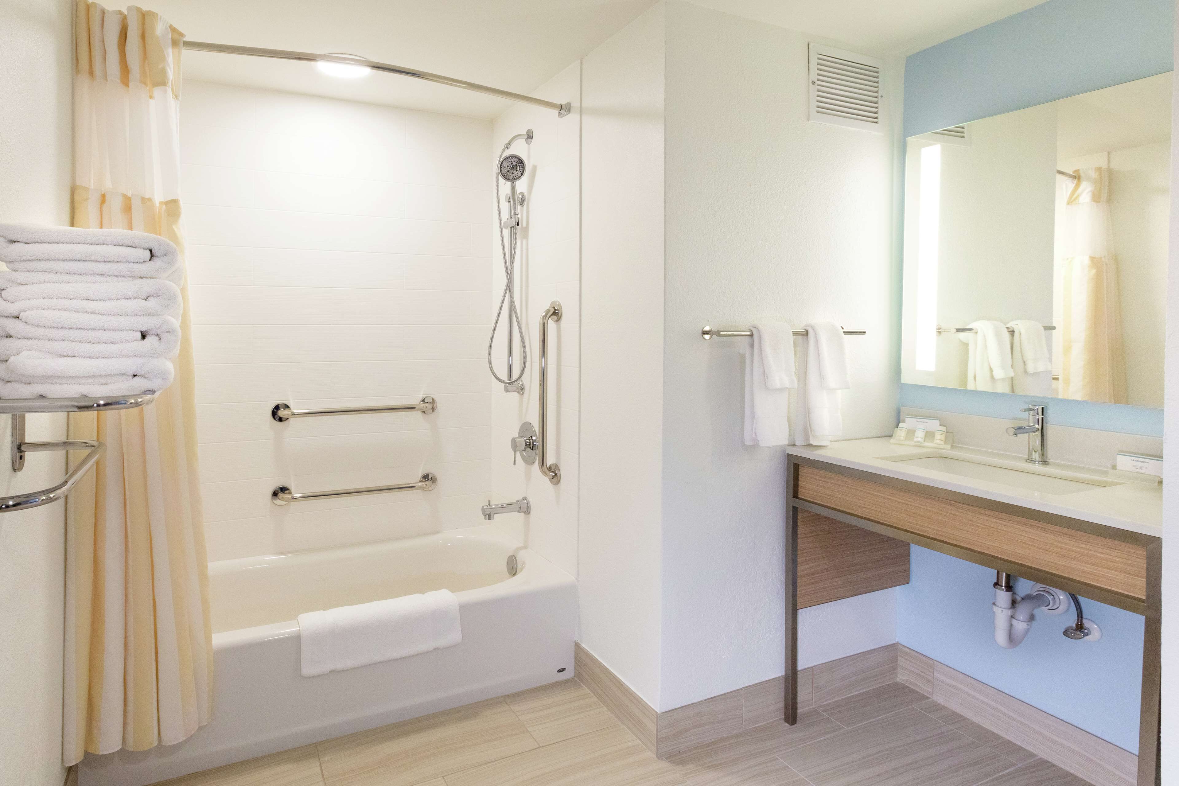 free toiletries, hair dryer, towels