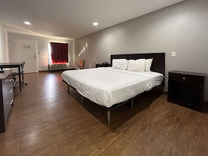 Desk, free WiFi, bed sheets, alarm clocks
