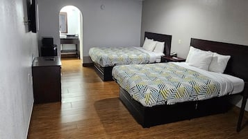 Desk, laptop workspace, blackout drapes, free WiFi