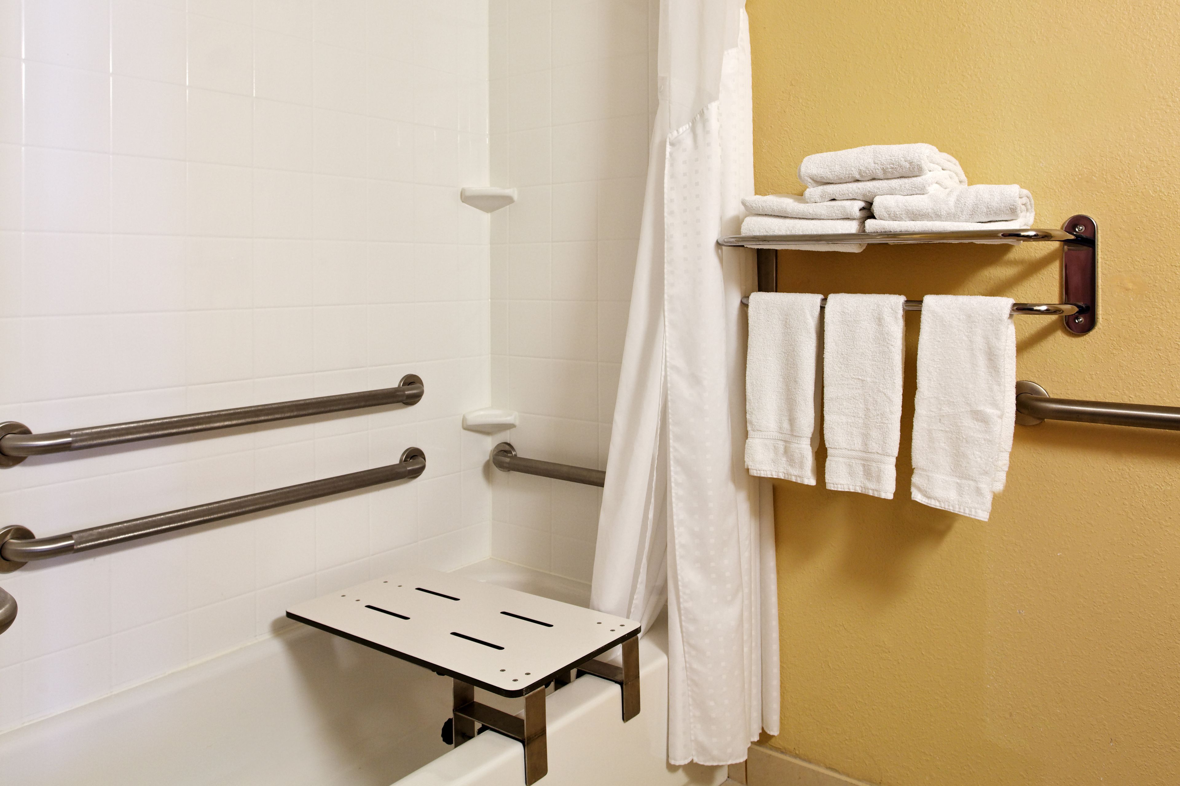suite, accessible, non smoking (hearing) | bathroom | combined shower/bathtub, free toiletries, hair dryer, towels