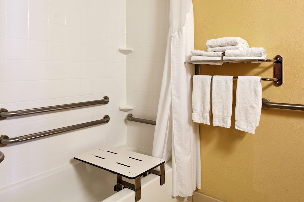 suite, accessible, non smoking (hearing) | bathroom | combined shower/bathtub, free toiletries, hair dryer, towels