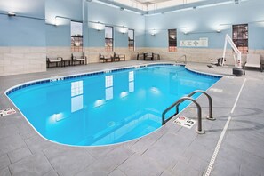 Indoor pool, open 7:00 AM to 11:00 PM, sun loungers