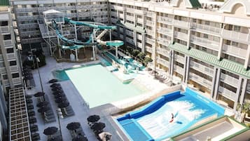 2 outdoor pools, a heated pool, pool cabanas (surcharge), pool umbrellas