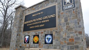 A sign welcoming visitors to Aberdeen Proving Ground, formerly Edgewood Arsenal, United States Army. - Holiday Inn Express Edgewood-Aberdeen-Bel Air by IHG (Edgewood)