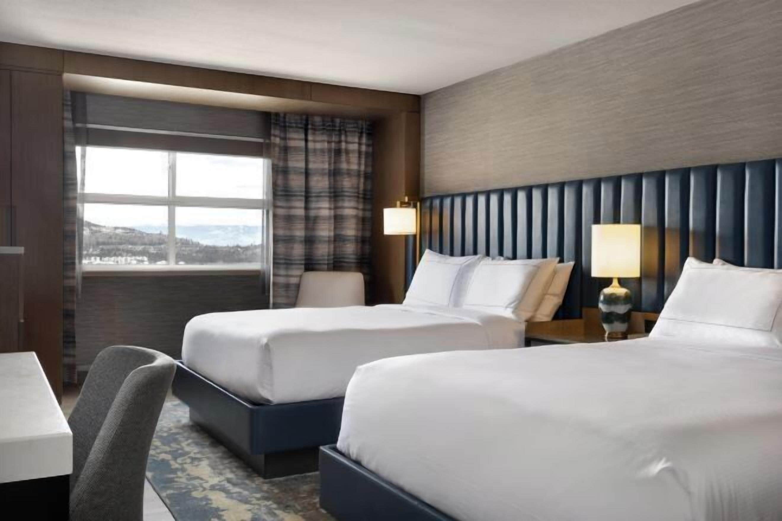 Hypo-allergenic bedding, down duvets, in-room safe, desk