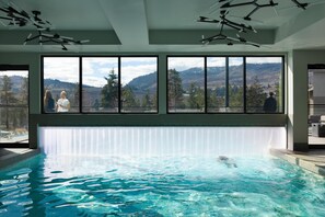 Indoor pool, outdoor pool, sun loungers