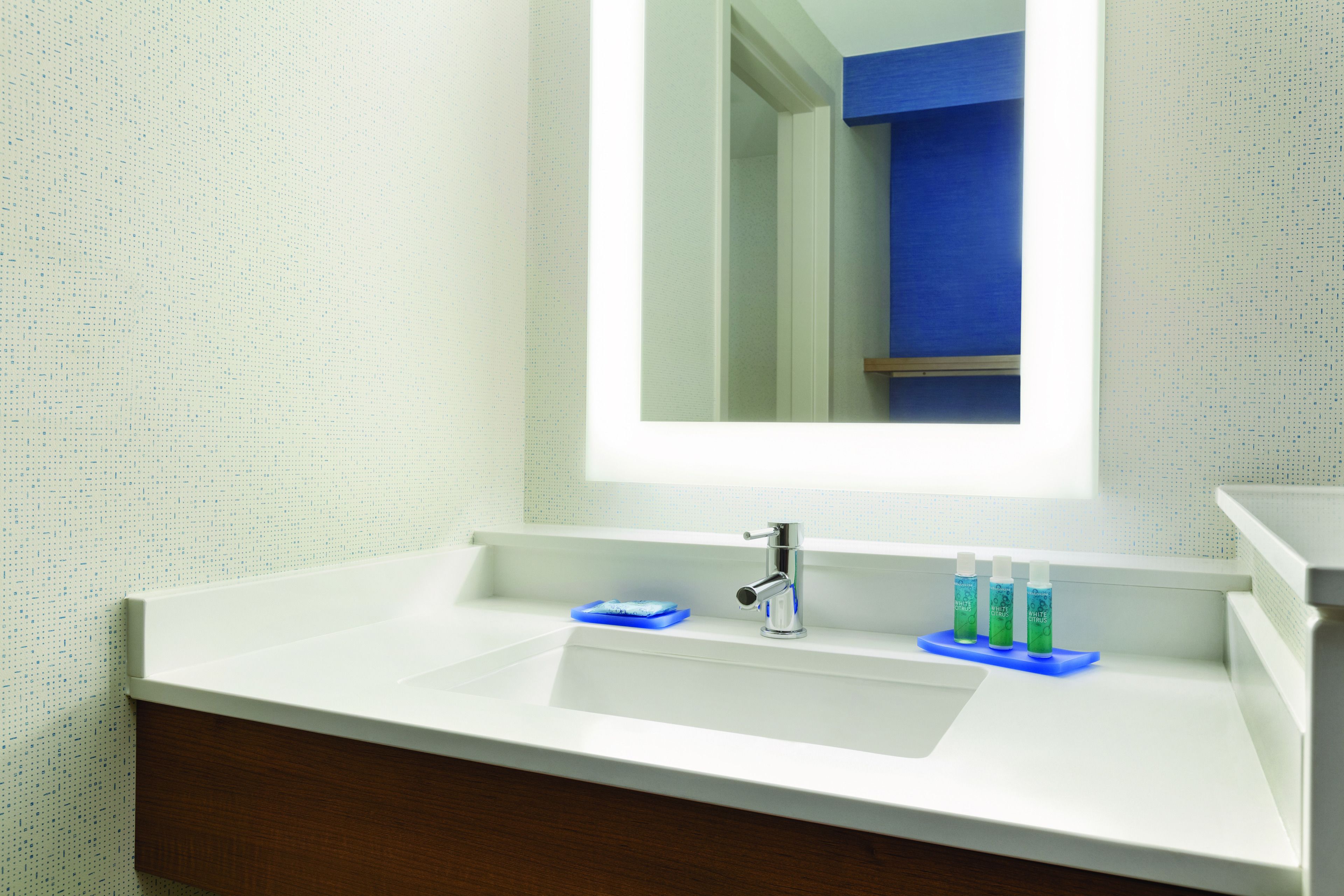 shower, hydromassage showerhead, designer toiletries, hair dryer