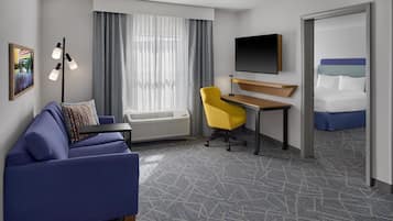 Suite, 1 King Bed, Accessible, Non Smoking | Living area | 43-inch LED TV with satellite channels, TV