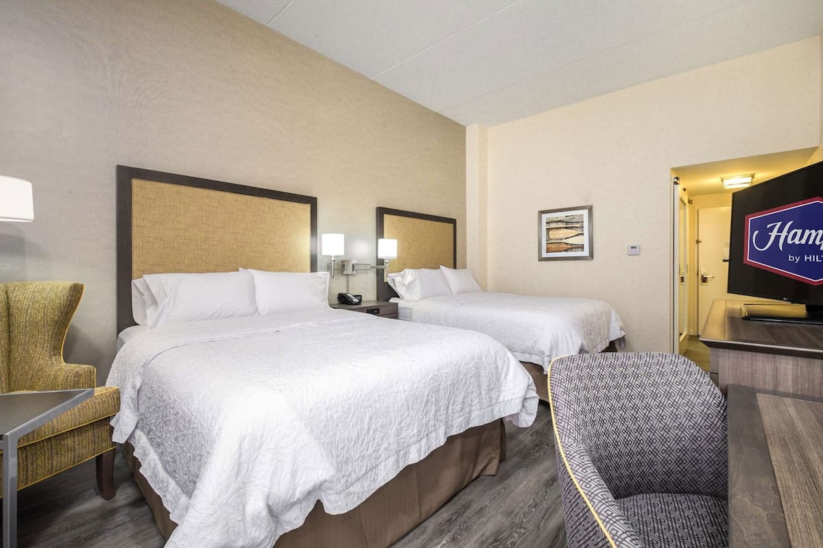 Premium bedding, desk, blackout drapes, iron/ironing board
