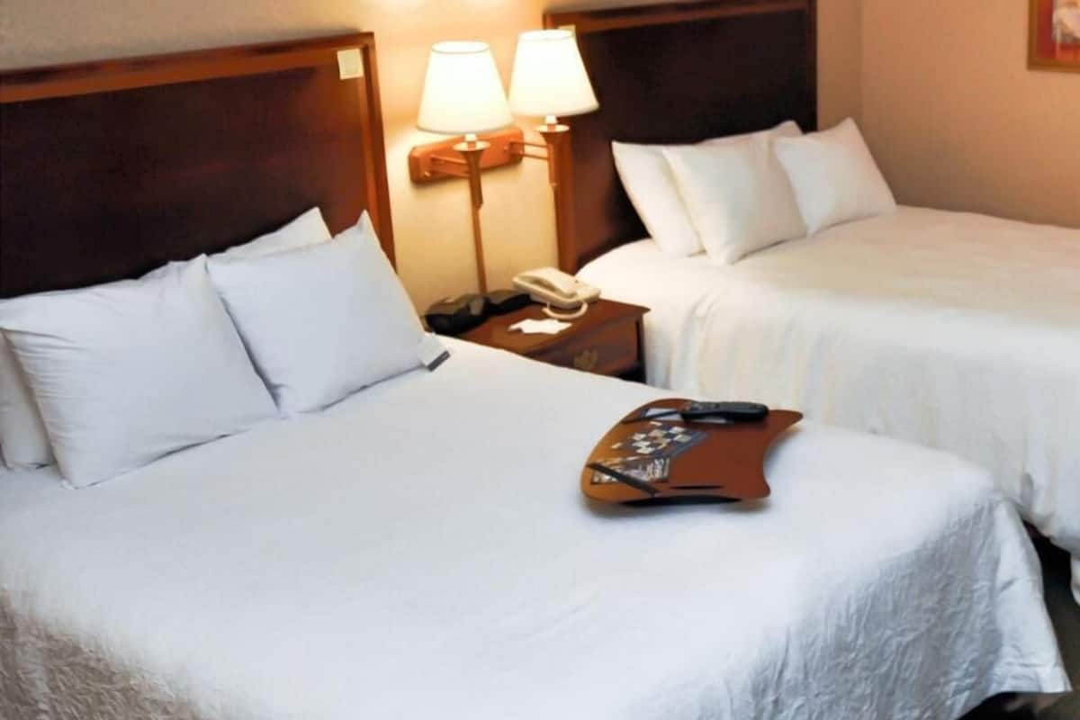 Premium bedding, desk, blackout drapes, iron/ironing board
