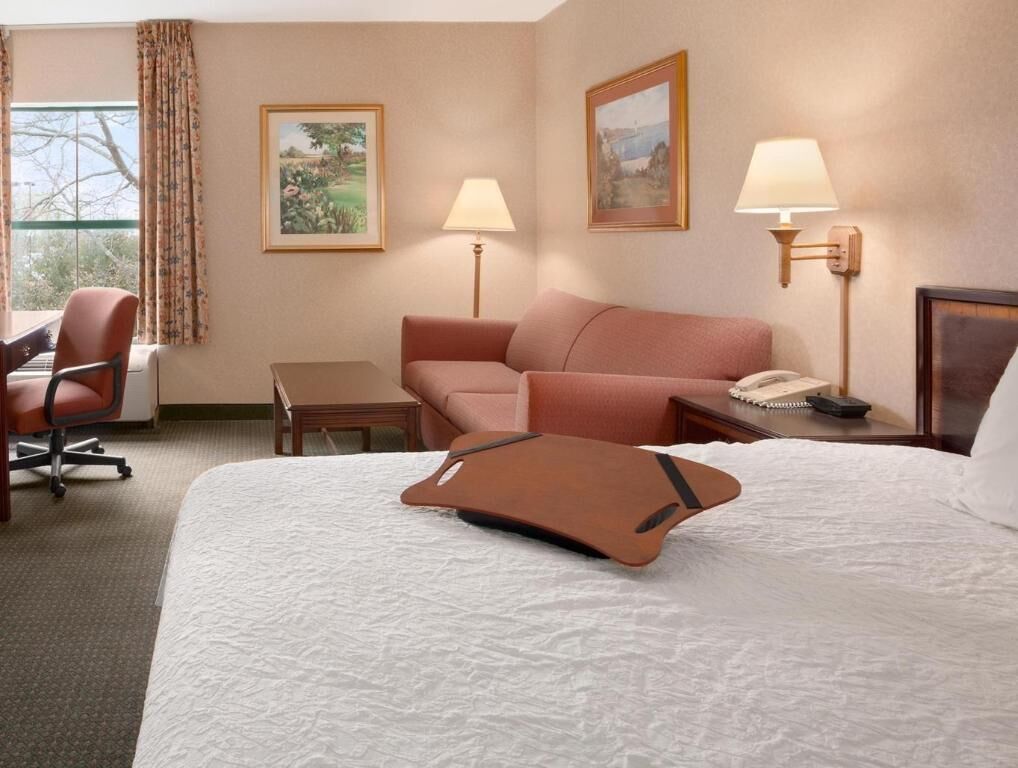 Premium bedding, desk, blackout drapes, iron/ironing board
