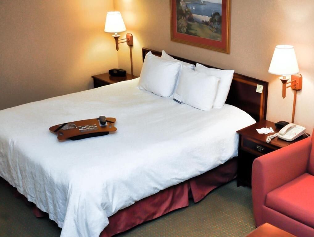 Premium bedding, desk, blackout drapes, iron/ironing board