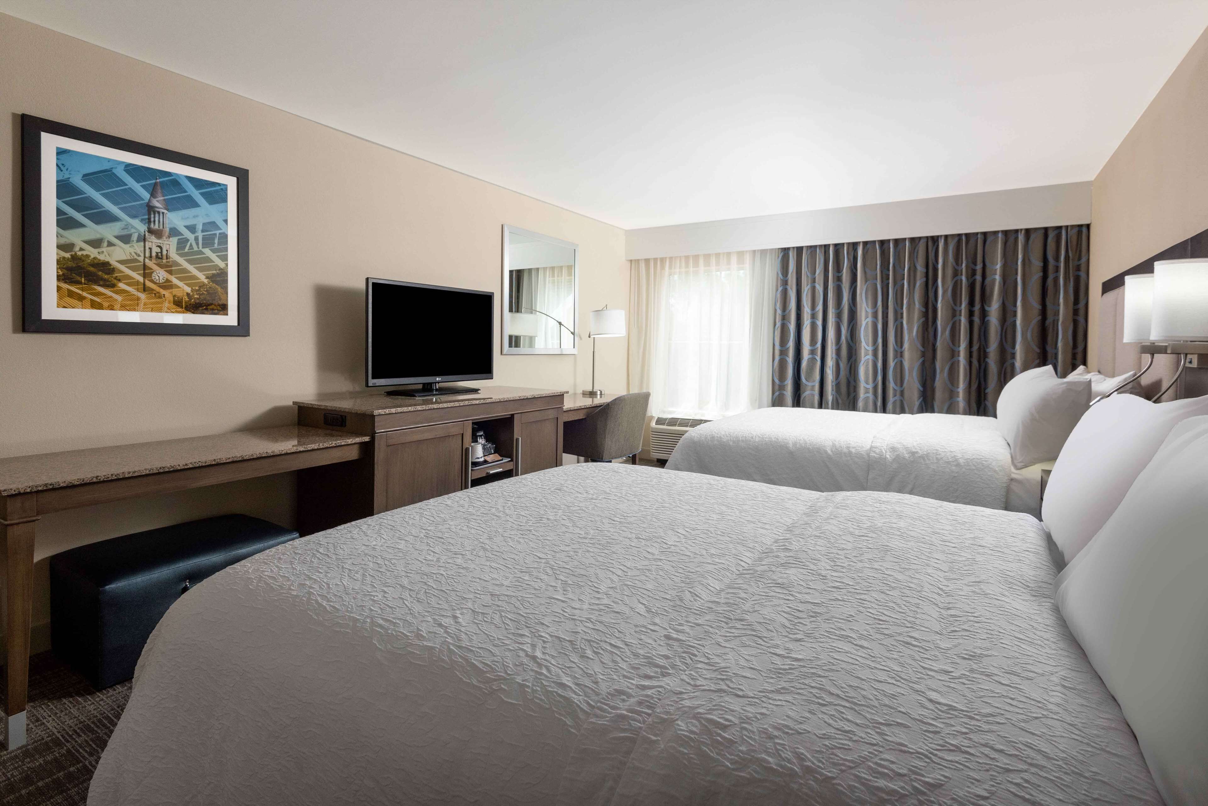 room, 2 queen beds, refrigerator | premium bedding, select comfort beds, desk, blackout curtains