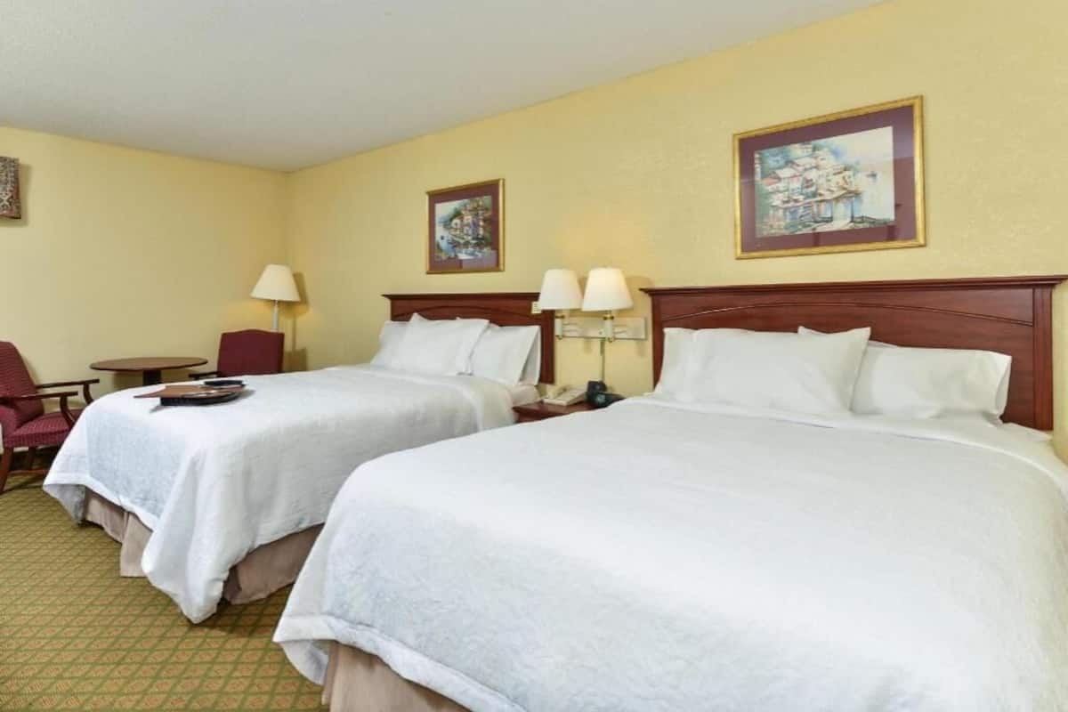 Premium bedding, desk, blackout drapes, iron/ironing board