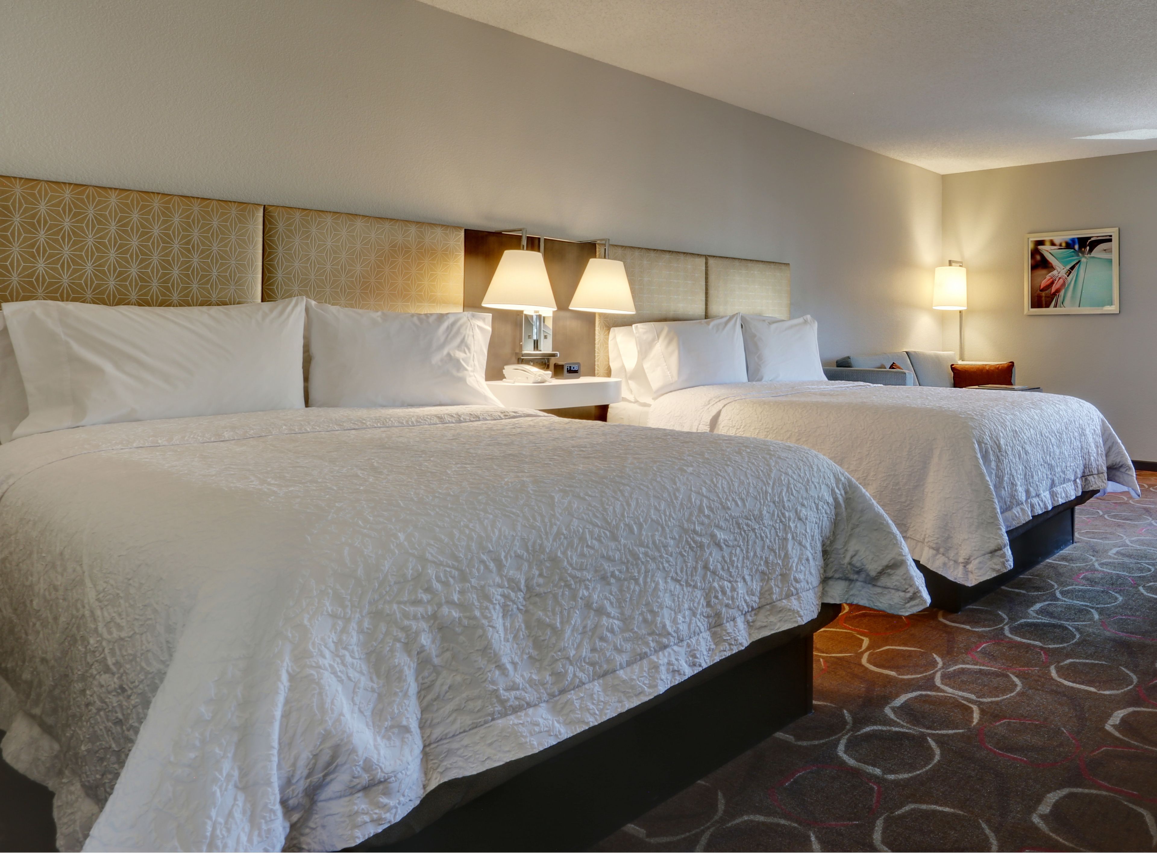 hypo-allergenic bedding, in-room safe, desk, laptop workspace