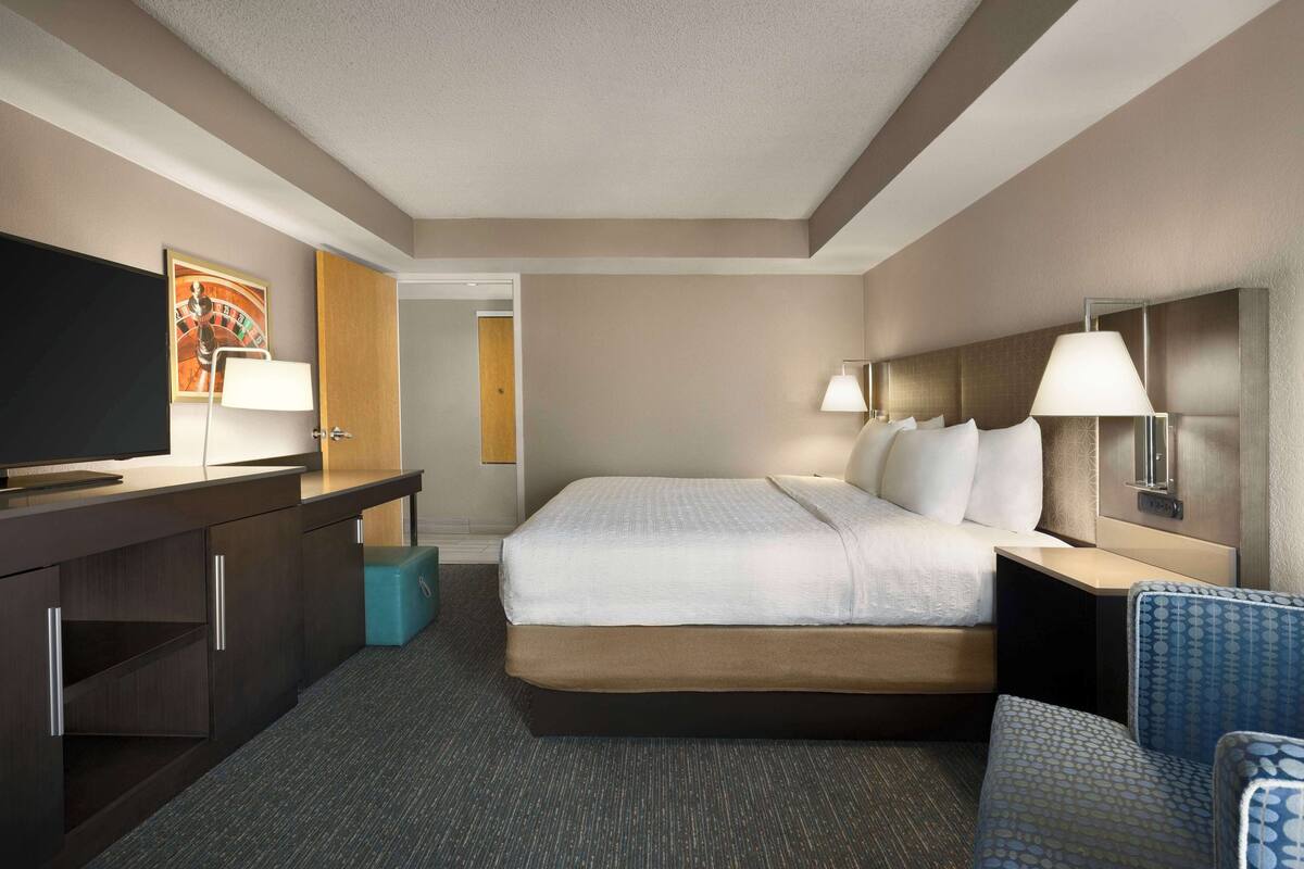 suite, 1 king bed with sofa bed, non smoking | hypo-allergenic bedding, in-room safe, desk, laptop workspace