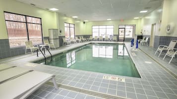 Indoor pool, outdoor pool, open 7 AM to 11 PM, pool loungers