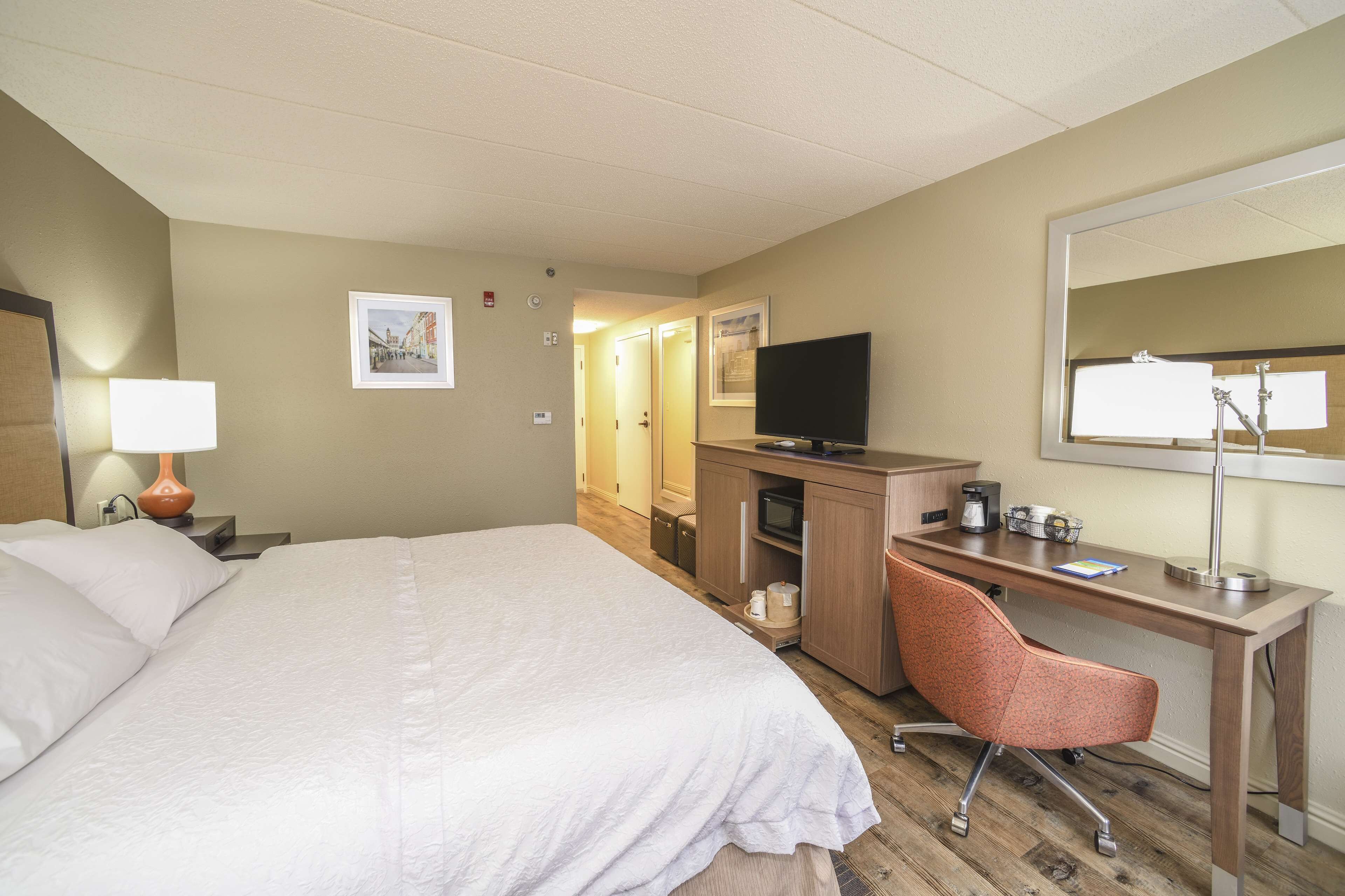 room, 1 king bed with sofa bed, non smoking, refrigerator | desk, laptop workspace, blackout curtains, iron/ironing board