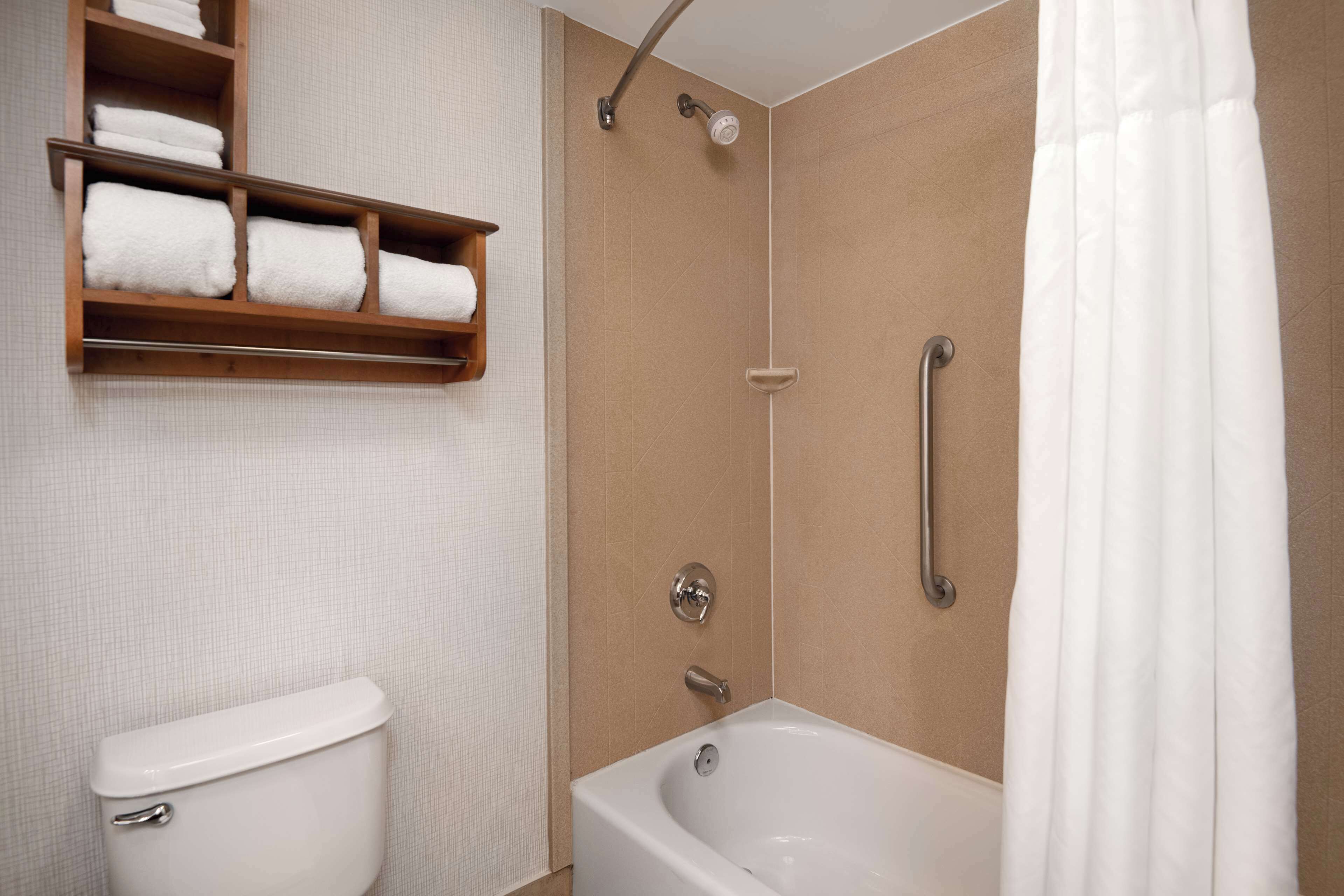 free toiletries, hair dryer, towels