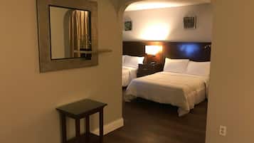 Luxury Suite, 2 Double Beds, Refrigerator & Microwave | Desk, iron/ironing board, free cribs/infant beds, rollaway beds