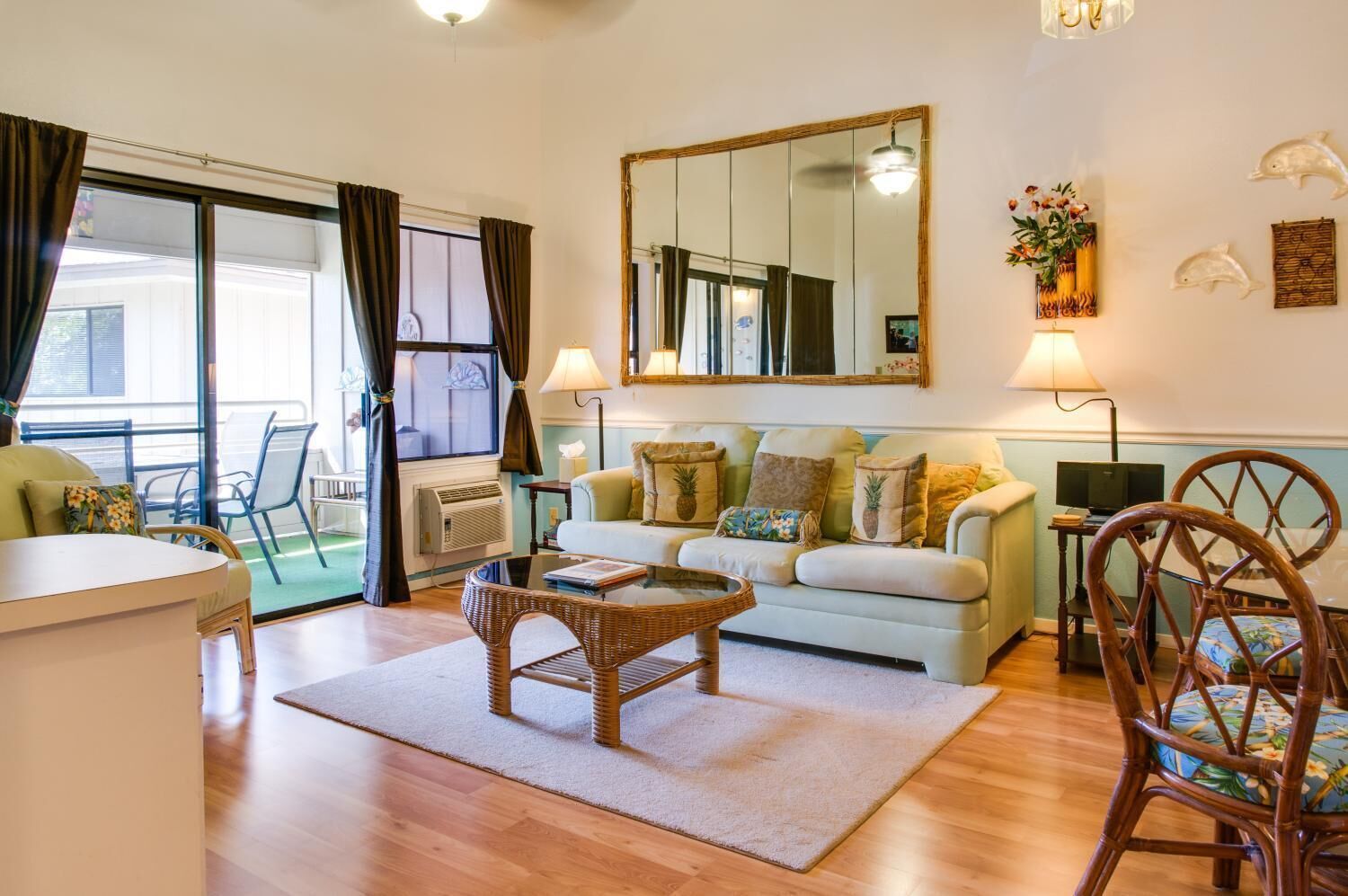 40-inch flat-screen TV with cable channels, TV