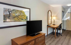 Desk, blackout curtains, iron/ironing board, free WiFi
