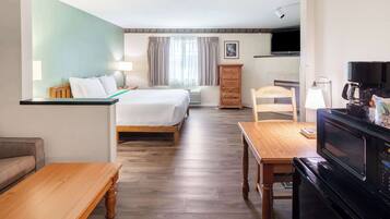 Desk, blackout drapes, iron/ironing board, free WiFi