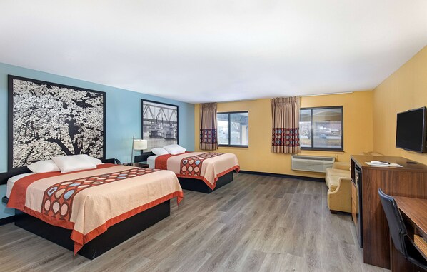 Suite, 2 Queen Beds, Non Smoking, Refrigerator & Microwave | Desk, soundproofing, iron/ironing board, free WiFi