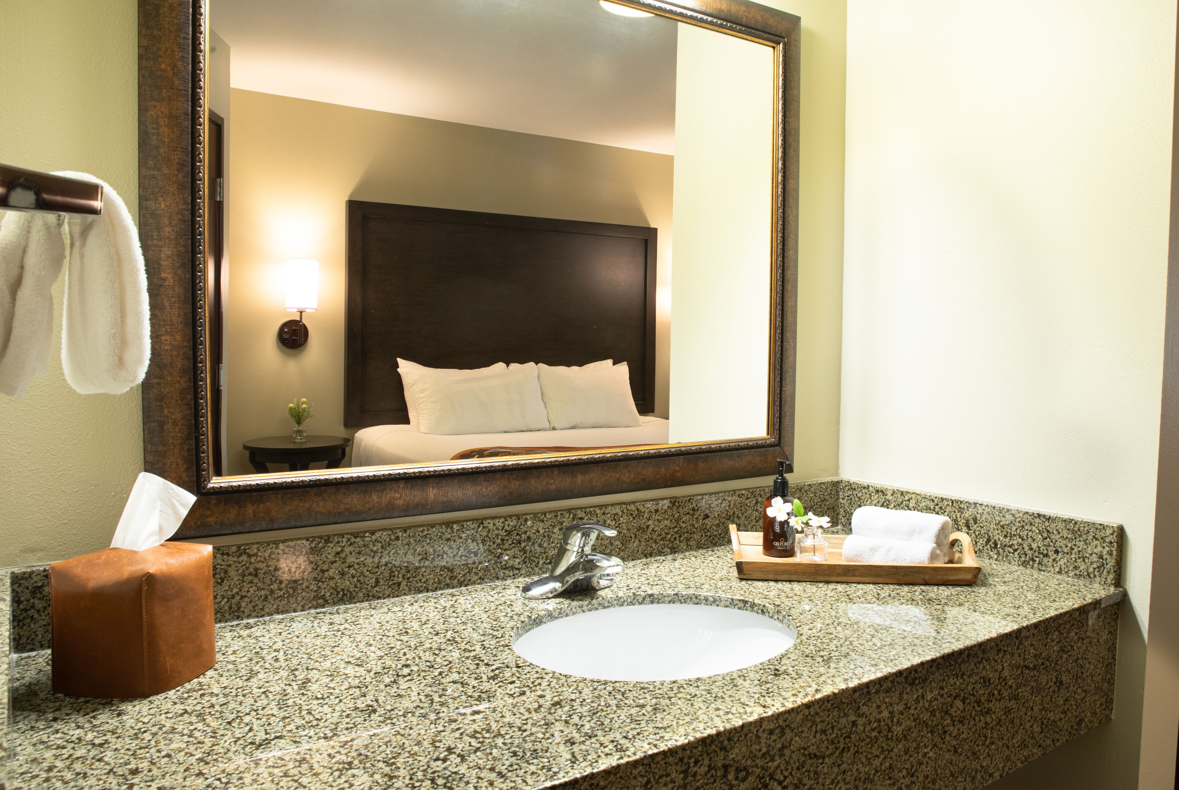 combined shower/bathtub, free toiletries, hair dryer, towels