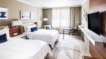 Deluxe Room, 2 Queen Beds | Premium bedding, minibar, in-room safe, desk